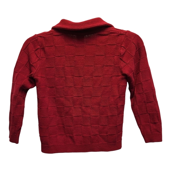 Gymboree Kids Red Knit Cardigan Sweater with Textured Details - Size S (5-6) - Picture 2 of 4